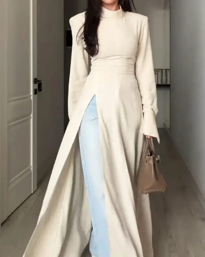 پیراهن زنانه بلند مدل پیراهن ماکسی ترک چاکدار