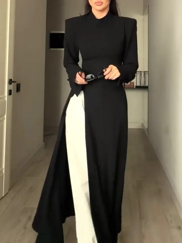 پیراهن زنانه بلند مدل پیراهن ماکسی ترک چاکدار